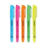 Pocket Highlighters Assorted Ink Colors Chisel Tip Assorted Barrel Colors 5/set | Bundle of 10 Sets