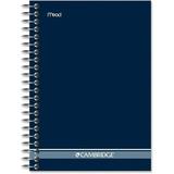 Mead Fashion Wire Bound Notebook - 140 Sheets - Wire Bound - 0.28 Ruled - 5 x 7 - White Paper - Navy Cover - Cardboard Cover - Pocket Perforated - 1 Each | Bundle of 10 Each