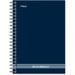 Mead Fashion Wire Bound Notebook - 140 Sheets - Wire Bound - 0.28 Ruled - 5 x 7 - White Paper - Navy Cover - Cardboard Cover - Pocket Perforated - 1 Each | Bundle of 10 Each