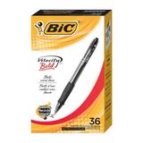 BIC Velocity Bold Ballpoint Pens Bold Point 1.6 mm Translucent Barrel Black Ink Pack Of 36