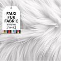 FabricLA Shaggy Faux Fur Fabric by the Yard - 18 x 60 inches (45 cm x 150 cm) - Craft Furry Fabric for Sewing Apparel Rugs Pillows and More - Faux Fluffy Fabric - White Faux Fur Half Yard