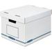 Bankers Box Organizers Storage Boxes External Dimensions: 12.8 Width x 16.5 Depth x 10.5 Height - Medium Duty - Single/Double Wall - Stackable - White Blue - For Storage - Recycled - 12 / Carton