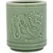 Handmade Decorative Ceramic Desktop Pen Cup Holder Caddy Organizer with Embossed Dragon Design for Desk Office and Home Dark G