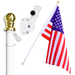 American Flag Pole Kit Includes: 6ft Spinning Flagpole Flagpole Bracket and Embroidered 3x5 American Flag