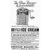 Ice Cream Freezer 1890. /Nadvertisement For An American Ice Cream Freezer. Line Engraving 1890. Poster Print by (24 x 36)