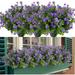 GRNSHTS 8 Bundles Artificial Fall Flowers No Fade Faux Autumn Plants Fake Indoor Outdoor Greenery for Thanksgiving Christmas Wedding Party Home Garden Fireplace DÃ©cor (Purple)