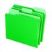 Smart Medium Weight Stock 1-3 Cut 2-Tone Reversible File Folder Letter Green Pack 100