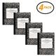 emraw premium black marble composition book wide ruled paper office dairy note books 100 sheet meeting notebook journals hard cover pack of 4 writing book for school