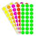 ChromaLabel 0.50 Inch Removable Color Code Dot Label Kit 5 Assorted Fluorescent Colors 1200 Labels per Pack