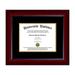 Single Diploma Frame with Double Matting for 16 x 12 Tall Diploma with Mahogany 2 Frame
