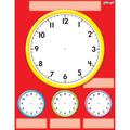 Trend Enterprises 17 x 22 Clocks Wipe-Off Chart Red/White/Yellow/Blue/Green (T-27312)