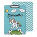 Printtoo Personalized Gift For Kids Decorative Clipboard for Girls Office School Hardboard Letter Size w/ Low Profile Clip w/ Free Marker & Eraser Unicorn-9x12.5 Inch
