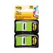 Standard Page Flags In Dispenser Bright Green 100 Flags/dispenser | Bundle of 2 Packs