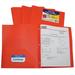 C-line Two-Pocket Heavyweight Poly Portfolio Folder with Prongs Orange (Set of 25 Folders)