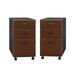 Home Square 3 Drawer Wood Mobile Filing Cabinet Set in Hansen Cherry (Set of 2)