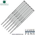 Lanier Combo Pack - 6 Pack - Monteverde Capless M42 Gel Ink Refill Compatible with most Montblanc Style Ballpoint Pens - Black (Fine Tip 0.6mm)