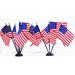 US FLAG SET!! 14 4 x6 United States Flags Ranging From 15-50 stars with two 7-hole bases; Miniature Desk & Table Flags Small Mini Stick Flags