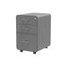 Monoprice Round Corner 3-Drawer File Cabinet - Gray With Lockable Drawer - Workstream Collection