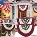 Danhjin 4th of July USA Pleated Fan Flag American Bunting Flag Patriotic Half Fan Banner Flag Grommets for Memorial Day Party Outdoor Decoration Bunting American Flag - HUGE Memorial Day savings