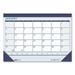 House of Doolittle-1PK Recycled Contempo Desk Pad Calendar 22 x 17 White/Blue Sheets Blue Binding Blue Corners 12-Month (Jan to Dec): 2022