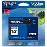 Genuine Brother 1/2 (12mm) White on Black TZe P-touch Tape for Brother PT-2700 PT2700 Label Maker