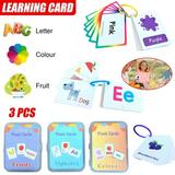 SUTENG 3 Sets Educational Flash Cards for Toddlers Learn Letters Colors Shapes Numbers and Animals Toddler Learning Toys