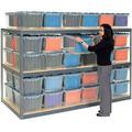 Global Industrial Record Storage Rack 72 W x 24 D x 60 H With Polyethylene File Boxes Gray