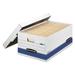 Bankers Box STOR/FILE Medium-Duty Storage Boxes Legal Files 15.88 x 25.38 x 10.25 White/Blue 4/Carton