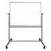 Luxor Magnetic Ghost Grid Rolling Whiteboard 48 x 36 Silver Aluminum Frame