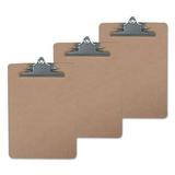 Hardboard Clipboard 1.25 Clip Capacity Holds 8.5 x 11 Sheets Brown 3/Pack | Bundle of 2 Packs