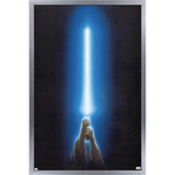 Star Wars: Original Trilogy - Blue Lightsaber Wall Poster 14.725 x 22.375 Framed