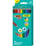 BIC Kids Coloring Pencils with Break-Resistant Lead Assorted Colors -- Pack of 24 Colored Pencils