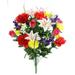 Admired by Nature 40 Stems Artificial Full Blooming Lily Rose Bud Carnation & Mum with Greenery Mixed Flower Bush - Spring