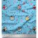 Soimoi Blue Rayon Crepe Fabric Women Jewelry & Bellies Fashion Print Fabric by the Yard 46 Inch Wide