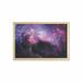 Space Wall Art with Frame Futuristic Nebula Dust Cloud on Milky Way Cosmos Dark Matter Energy Interstellar Printed Fabric Poster for Bathroom Living Room 35 x 23 Purple Blue by Ambesonne