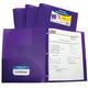 C-Line Poly Portfolio Folder with Prongs Letter 2-Pocket Purple Pack of 25