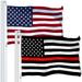 G128 Combo Pack: USA American Flag 3x5 Ft 150D Printed Stars & Thin Red Line Flag 3x5 Ft 150D Printed