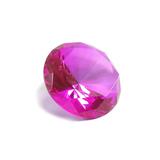 Zoogamo 2â€� / 60 mm Hot Pink Diamond Shaped Glass Crystal Paperweight â€“ Home Office Decor & Wedding Favors Centerpieces Decoration with Gift Box