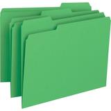 Business Source 1/3 Tab Cut Letter Recycled Top Tab File Folder - 8 1/2 x 11 - Top Tab Location - Assorted Position Tab Position - Green - 10% Recyc | Bundle of 2 Boxes