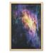 Galaxy Wall Art with Frame Nebula Gas Cloud in Space Dust Milky Way in Atmosphere Universe Print Printed Fabric Poster for Bathroom Living Room 23 x 35 Black Purple and Yellow by Ambesonne