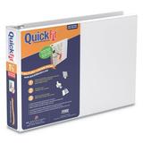 Quickfit Landscape Spreadsheet Round Ring View Binder 3 Rings 1.5 Capacity 11 X 8.5 White | Bundle of 5 Each