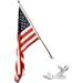 FFN 6ft Flagpole Tangle Free Spinning Aluminum Telescopic Flag Pole and Mount for 3x5ft or 2x3ft Flags Includes a 3x5 Foot USA American Flag 6 Silver