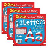 Eureka Dr. Seuss 4 Reusable Punch Out Deco Letters Stripes 217 Pieces/Pack 3 Packs (EU-487215-3)