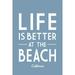 California Life is Better At The Beach Simply Said (36x54 Giclee Gallery Art Print Vivid Textured Wall Decor)