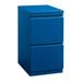 Hirsh 20 Deep Mobile Pedestal File Cabinet 2 Drawer File-File Letter Width Blue