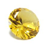 Zoogamo 4 / 100 mm Yellow Diamond Shaped Glass Paperweight Home Office Decor & Valentine s Day Gift Wedding Favors Centerpieces Decoration with Gift Box