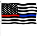 FRF Thin Blue Red Line American Flag 3x5 Outdoor- Heavy Duty Polyester American Blue Red Stripe Lives Matter Police Firfighter Flags Banner Law Enforcement Police Fireman Flag