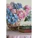 Hydrangea and peony arrangement on table by Don Paulson (24 x 36)