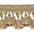 5 Yard Value Pack of Lt Peach Olive Green Beige 3 3/4 Imperial II Tassel Fringe Style# TFI2 Color: PRAIRIE PEACH - 3853 (15 Ft / 4.5 Meters)