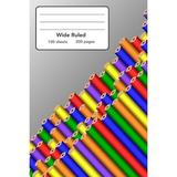 Wide Ruled Composition Notebook 6 x 9 . Color Wood Pencils Pen Drawing : 6 x 9 . 200 Pages. Book Cover With Beautiful Color Wood Pencils Pen Drawing Background Pattern. (Paperback)